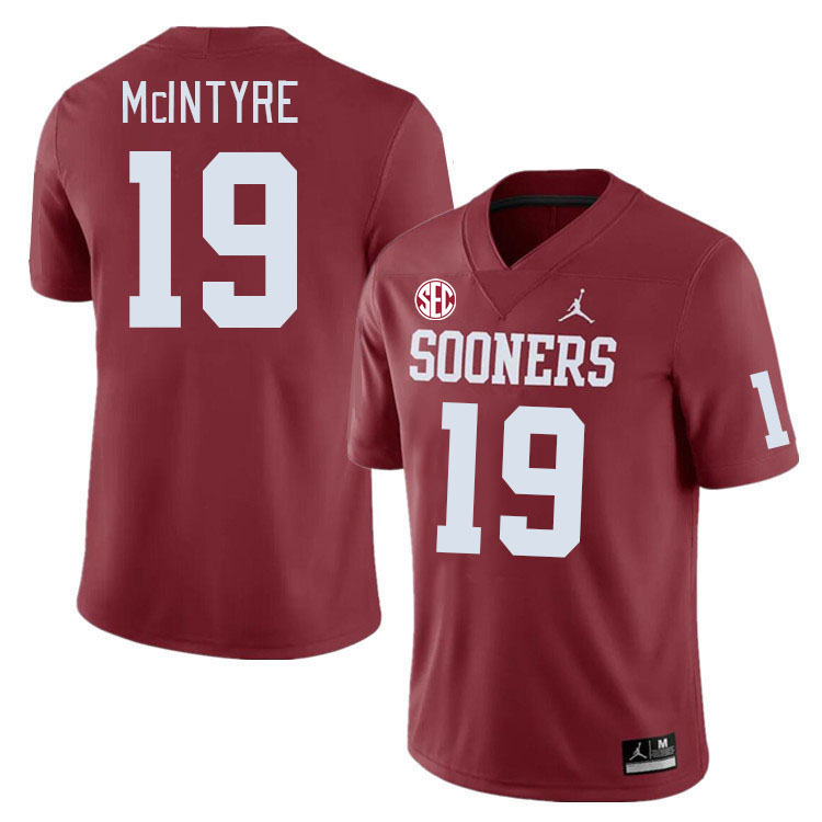 #19 Kade McIntyre Oklahoma Sooners 2024 SEC Conference College Football Jerseys-Crimson